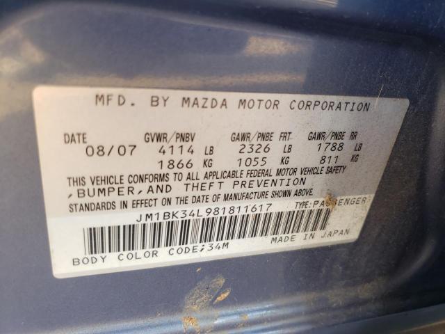 JM1BK34L981811617 - 2008 MAZDA SPEED 3 蓝色 照片 12