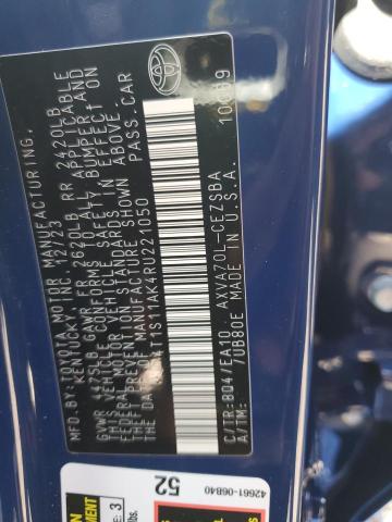 4T1S11AK4RU221050 - 2024 TOYOTA CAMRY SE NIGHT SHADE BLUE photo 12