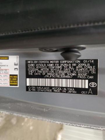 JTKJF5C7XE3084867 - 2014 TOYOTA SCION TC ნაცრისფერი ფოტო 12