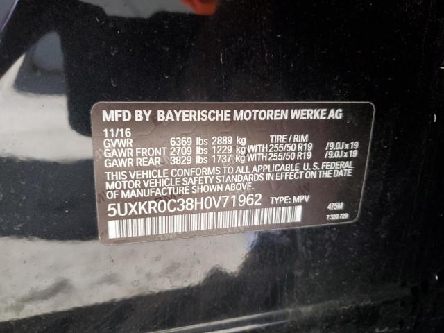 5UXKR0C38H0V71962 - 2017 BMW X5 XDRIVE35I BLACK photo 13