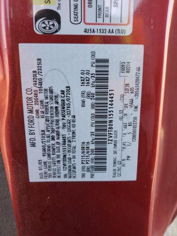 1ZVFT80N155144451 - 2005 FORD MUSTANG RED photo 13