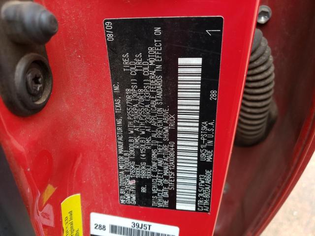 5TFEY5F12AX080440 - 2010 TOYOTA TUNDRA CRE RED photo 12