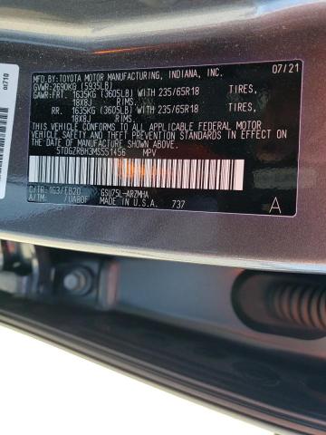 5TDGZRBH3MS551456 - 2021 TOYOTA HIGHLANDER XLE 灰色 照片 14