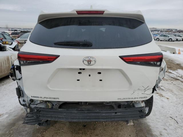 5TDFZRBHXMS113240 - 2021 TOYOTA HIGHLANDER PLATINUM WHITE photo 6