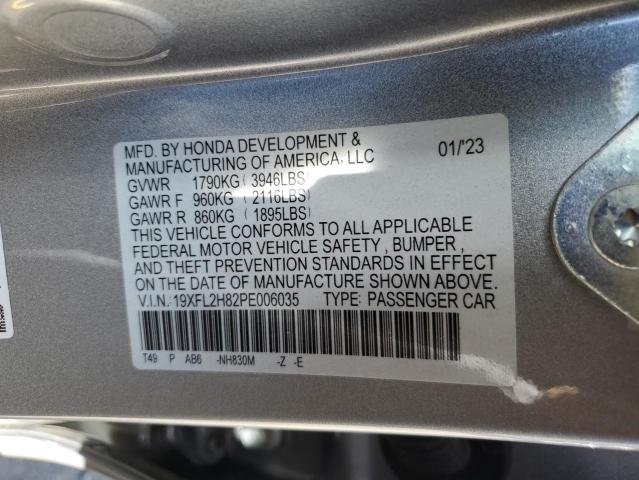 19XFL2H82PE006035 - 2023 HONDA CIVIC SPORT SILVER photo 13