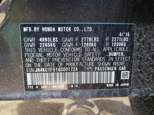 JH4KC1F51GC001724 - 2016 ACURA RLX TECH GRAY photo 13