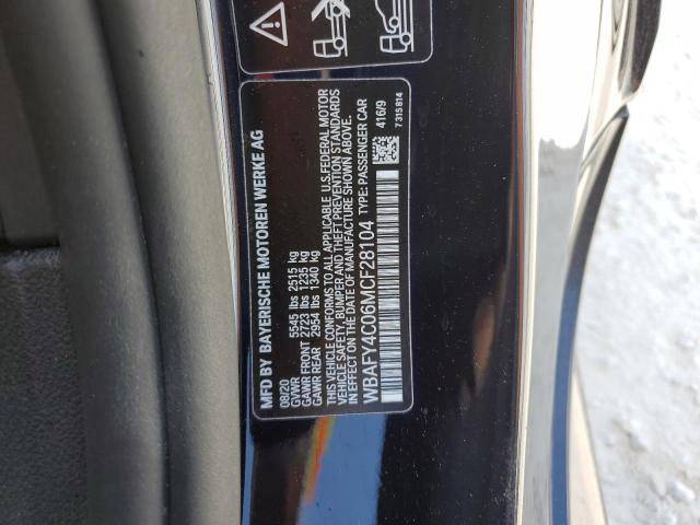 WBAFY4C06MCF28104 - 2021 BMW M850XI BLACK photo 12