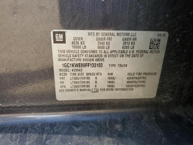 1GC1KWE89FF133183 - 2015 CHEVROLET SILVERADO K2500 HEAVY DUTY LTZ GRAY photo 12