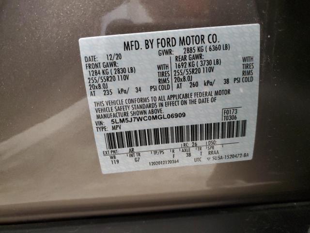 5LM5J7WC0MGL06909 - 2021 LINCOLN AVIATOR RESERVE TAN photo 13