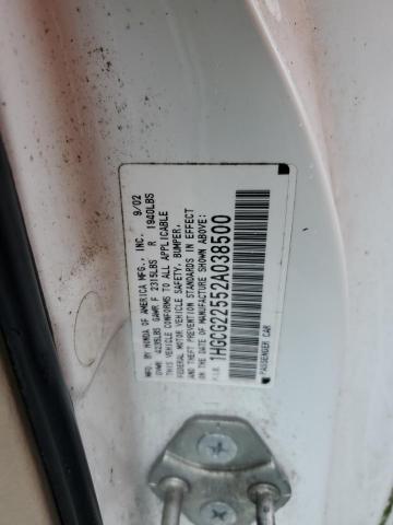 1HGCG22552A038500 - 2002 HONDA ACCORD EX WHITE photo 12