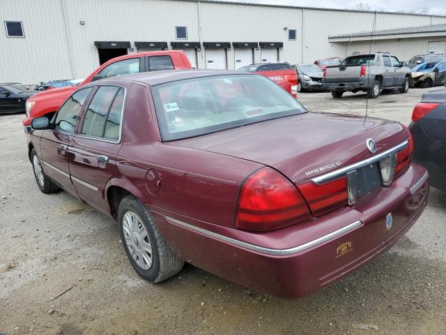 2MEFM74W85X619183 - 2005 MERCURY GRAND MARQ GS BURGUNDY photo 2