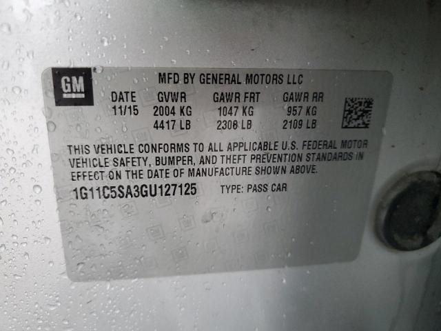 1G11C5SA3GU127125 - 2016 CHEVROLET MALIBU LIM LT 银色 照片 13