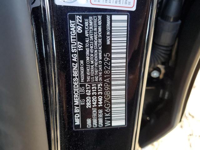 W1K6G7GB9PA182295 - 2023 MERCEDES-BENZ S 580 4MATIC BLACK photo 12