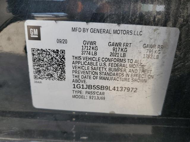 1G1JB5SB9L4137972 - 2020 CHEVROLET SONIC LS 黑色 照片 13