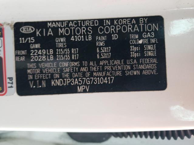 KNDJP3A57G7310417 - 2016 KIA SOUL + WHITE photo 13