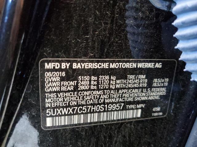 5UXWX7C57H0S19957 - 2017 BMW X3 XDRIVE35I BLACK photo 13