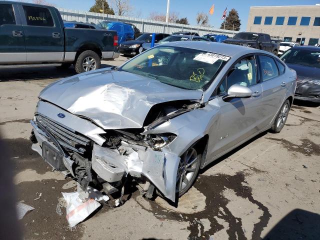 3FA6P0LU8HR385376 - 2017 FORD FUSION SE HYBRID SILVER photo 1