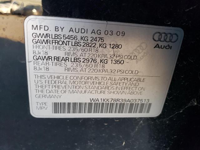 WA1KK78R39A037513 - 2009 AUDI Q5 3.2 BLACK photo 13