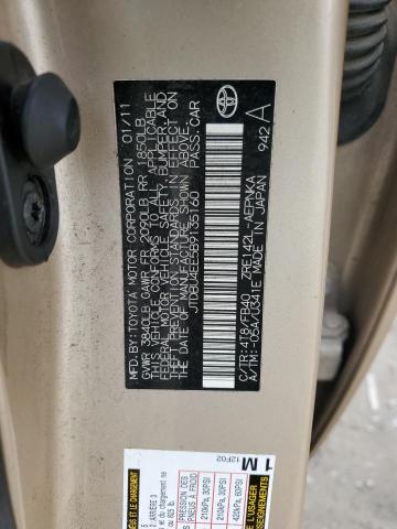 JTDBU4EE5B9135160 - 2011 TOYOTA COROLLA BASE BEIGE photo 12