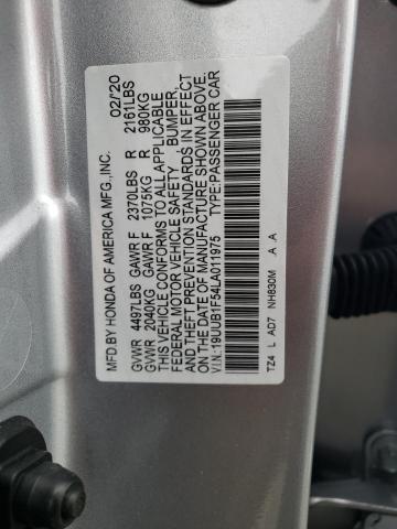 19UUB1F54LA011975 - 2020 ACURA TLX TECHNOLOGY 银色 照片 12
