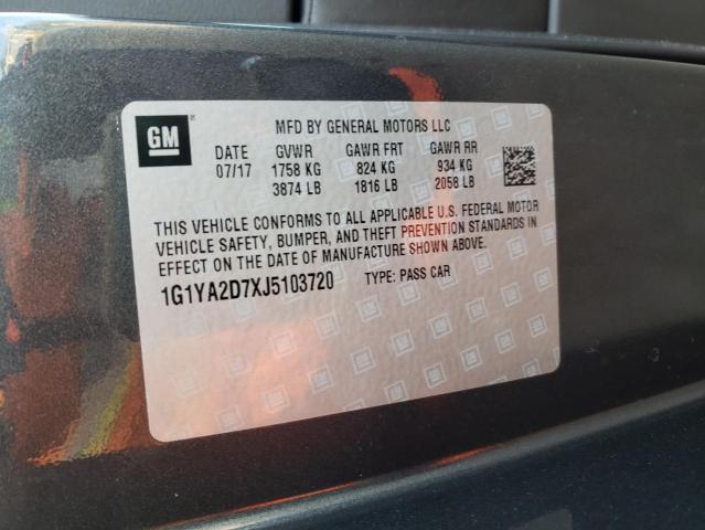 1G1YA2D7XJ5103720 - 2018 CHEVROLET CORVETTE STINGRAY 1LT GRAY photo 12