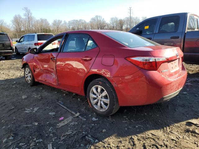 2T1BURHE0FC418400 - 2015 TOYOTA COROLLA L RED photo 2