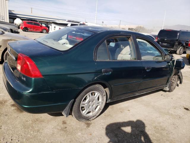 2HGES16591H510936 - 2001 HONDA CIVIC LX GREEN photo 3