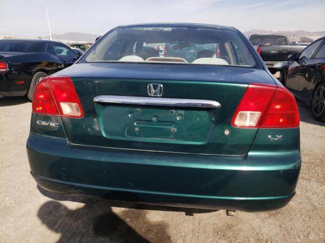 2HGES16591H510936 - 2001 HONDA CIVIC LX GREEN photo 6