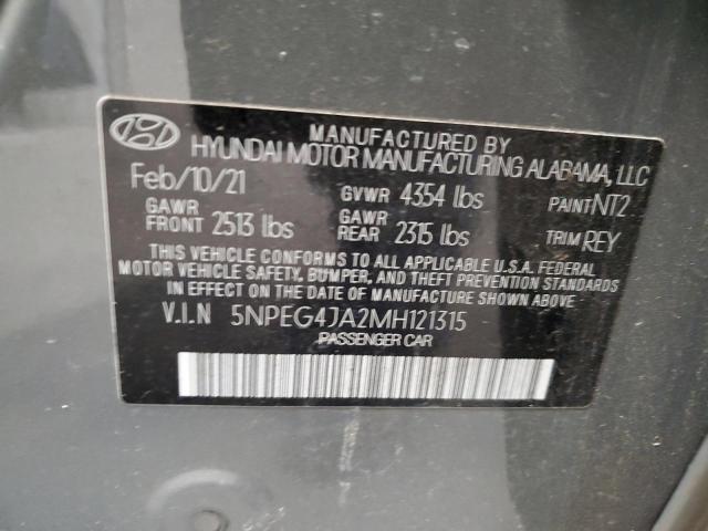 5NPEG4JA2MH121315 - 2021 HYUNDAI SONATA SE GRAY photo 13