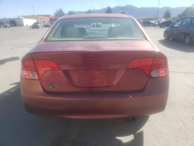 1HGFA16516L036336 - 2006 HONDA CIVIC LX RED photo 6