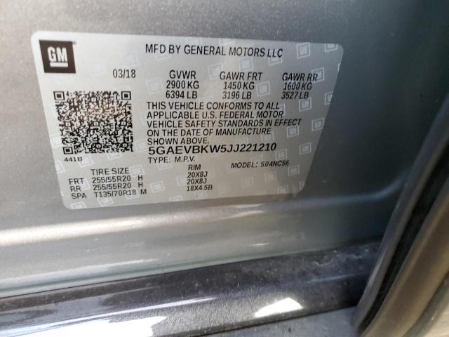 5GAEVBKW5JJ221210 - 2018 BUICK ENCLAVE PREMIUM GRAY photo 13