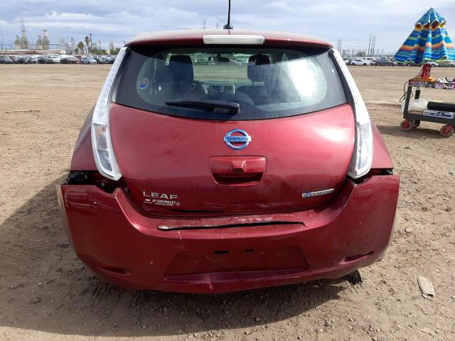 1N4AZ0CP1FC312439 - 2015 NISSAN LEAF S MAROON photo 6