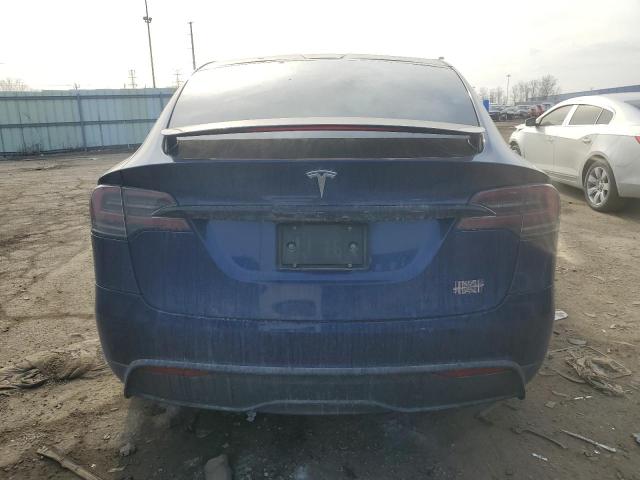 7SAXCBE64NF343002 - 2022 TESLA MODEL X BLUE photo 6