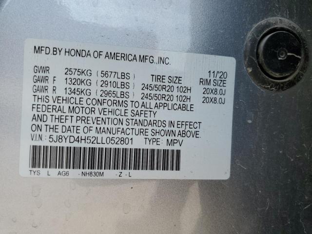 5J8YD4H52LL052801 - 2020 ACURA MDX TECHNOLOGY SILVER photo 13