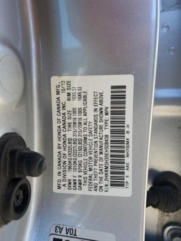 2HKRM3H39EH508408 - 2014 HONDA CR-V LX SILVER photo 13