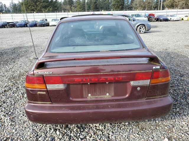 4S3BD4352X7256721 - 1999 SUBARU LEGACY L BURGUNDY photo 6