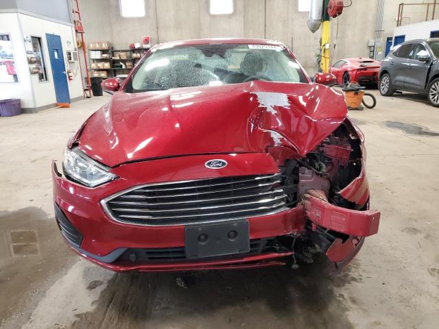 3FA6P0HD0KR251414 - 2019 FORD FUSION SE RED photo 5