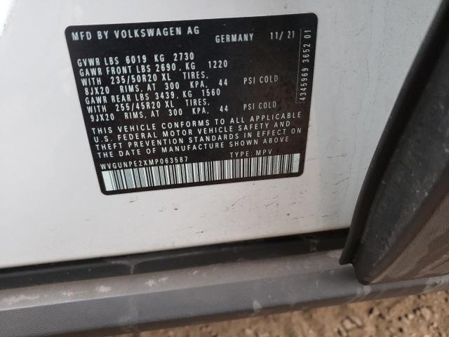 WVGUNPE2XMP063587 - 2021 VOLKSWAGEN ID.4 PRO S Ağ foto 12