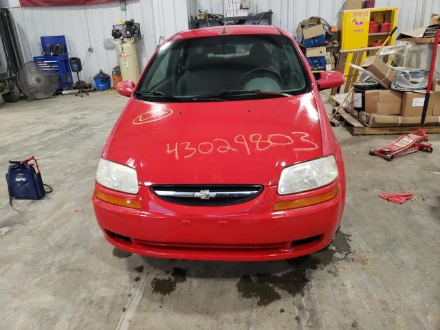 KL1TD526X5B393119 - 2005 CHEVROLET AVEO BASE RED photo 5