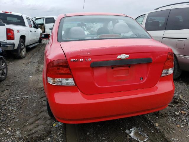 KL1TD526X5B393119 - 2005 CHEVROLET AVEO BASE RED photo 6