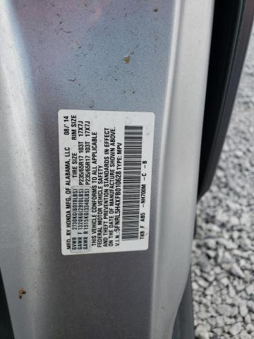 5FNRL5H4XFB010628 - 2015 HONDA ODYSSEY EX SILVER photo 13