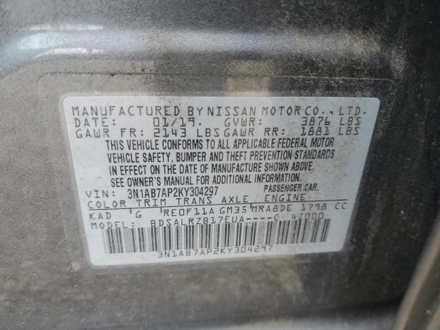 3N1AB7AP2KY304297 - 2019 NISSAN SENTRA S GRAY photo 13