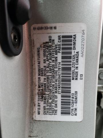 2T1KR32E84C178114 - 2004 TOYOTA COROLLA MA XR SILVER photo 13