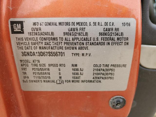 3GNDA13D67S556701 - 2007 CHEVROLET HHR LS ORANGE photo 13