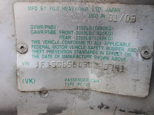 JF1SG65603G760791 - 2003 SUBARU FORESTER 2.5XS Серебристый фото 13