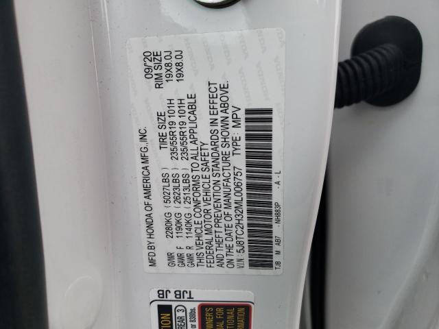 5J8TC2H32ML006757 - 2021 ACURA RDX WHITE photo 14