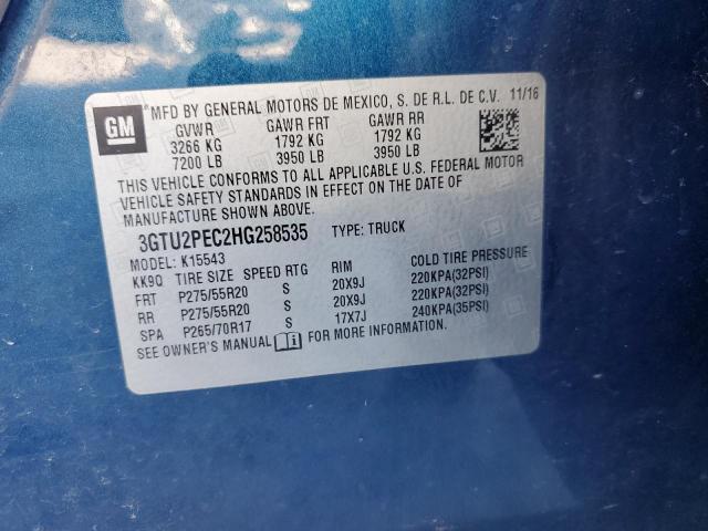 3GTU2PEC2HG258535 - 2017 GMC SIERRA K1500 DENALI BLUE photo 13