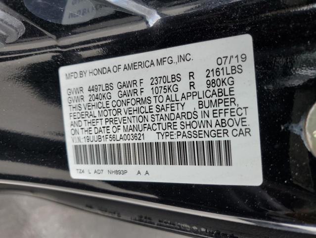 19UUB1F56LA003621 - 2020 ACURA TLX TECHNOLOGY BLACK photo 12