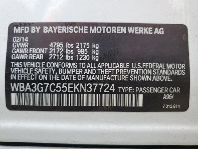 WBA3G7C55EKN37724 - 2014 BMW 328 XI WHITE photo 12