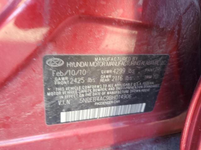 5NPEB4AC9BH014906 - 2011 HYUNDAI SONATA GLS MAROON photo 12